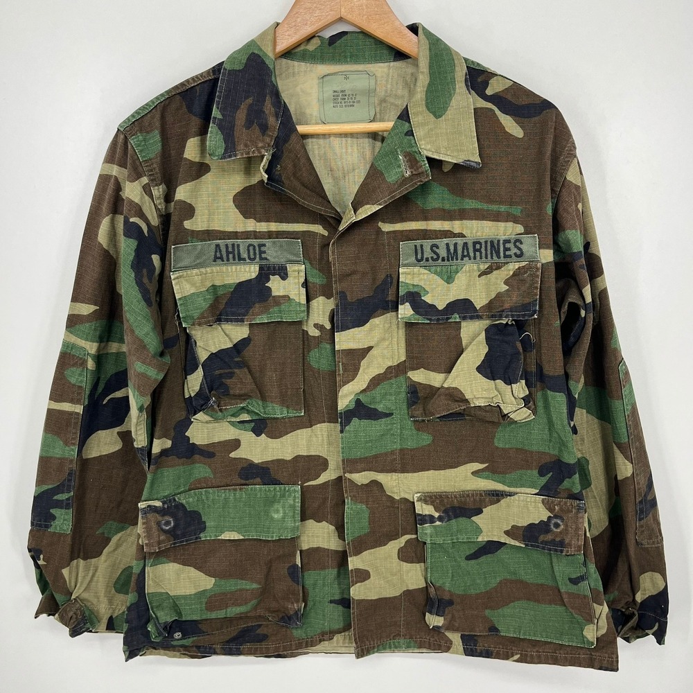US Marines Woodland Camo Field Jacket Small Short USMC Combat Coat Military BDU
